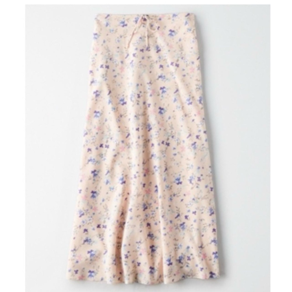 Cotton Candy LA Baby Pink Floral Midi Skirt